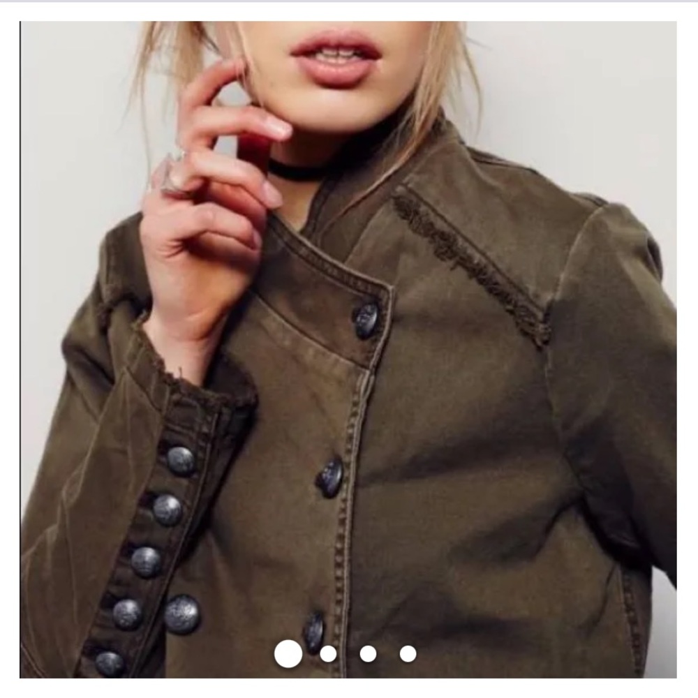Free People Ruffle Hem Military Jacket NWT